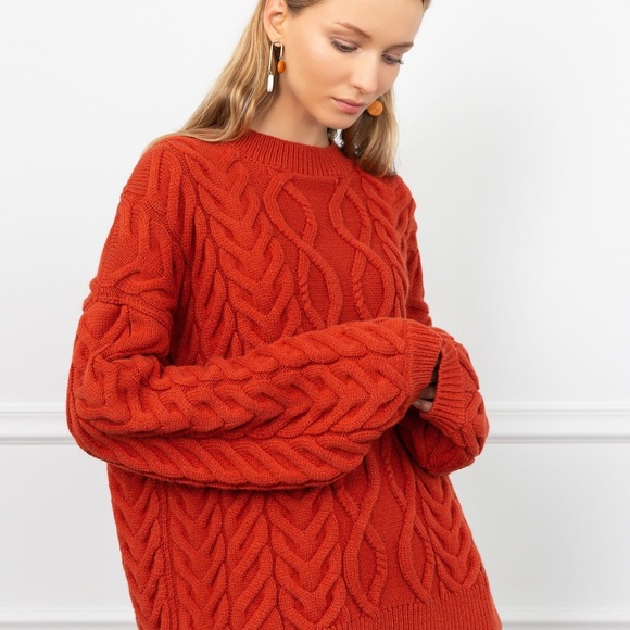 Oversized Eunice Brick Red Sweater - Picture 16 of 16
